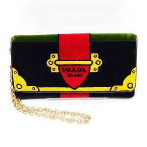 Authentic Prada Long Wallet Black Velvet mn627-020626